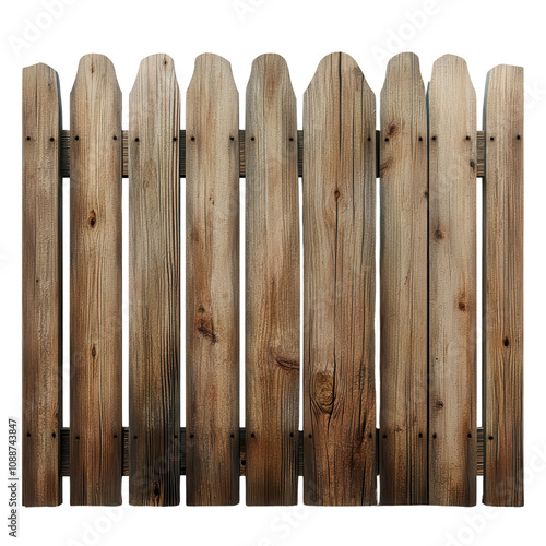 A rustic wooden fence showcasing natural textures and weathered charm, ideal for enhancing outdoor and garden designs.