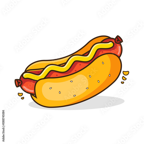 Vector illustration of hotdog sausage cartoon design