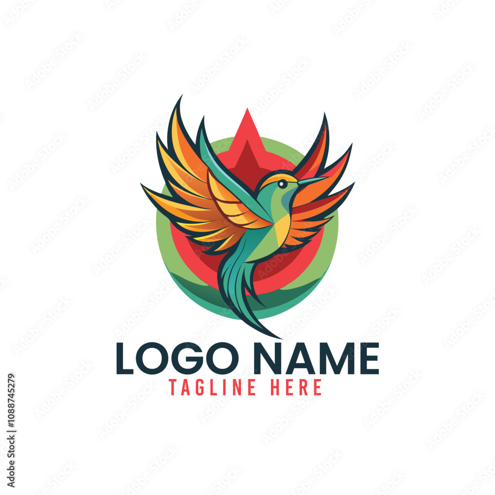 Obraz premium logo-for-company-using-hummingbird-shape (1)