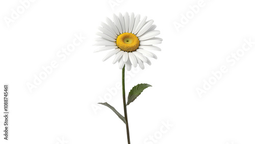 1 daisy flower has green branches