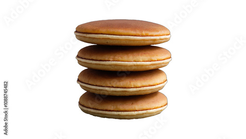 4 dorayaki stacked on top of each other transparent background