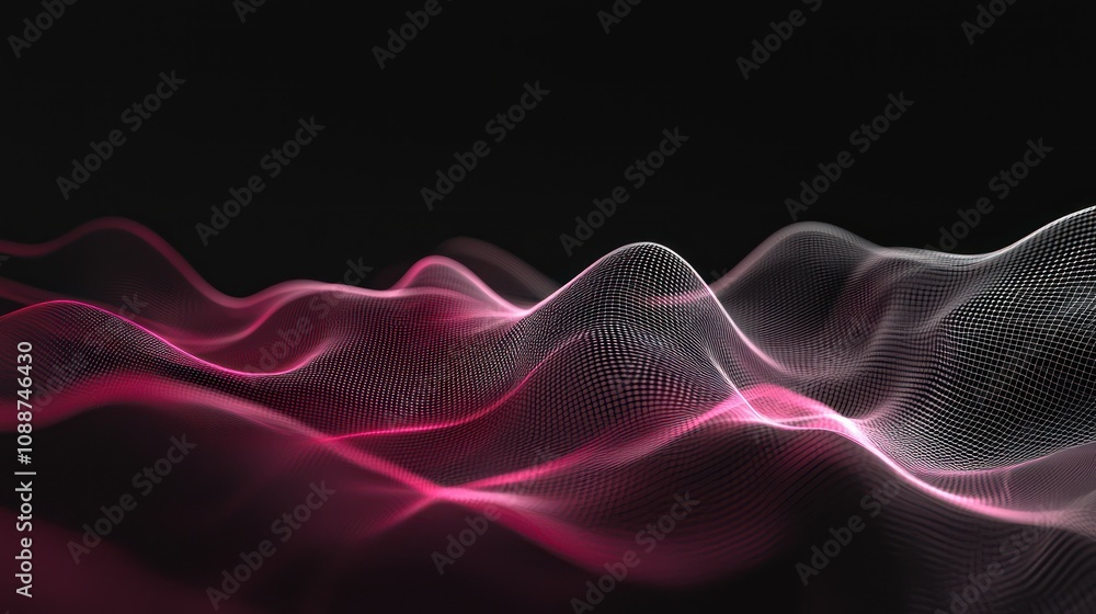 Fototapeta premium A minimalist digital abstract network composition with subtle gradients and elegant lines