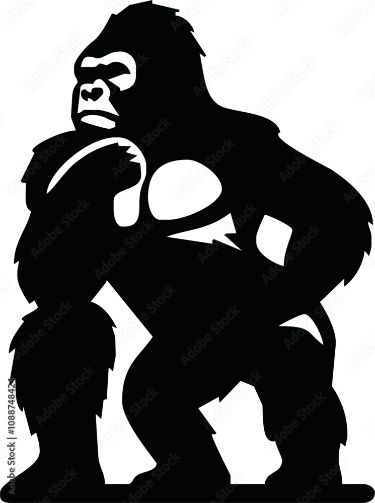 Gorilla Logo Design, icon, Vector, illustration Gorilla Logo Design, icon, Vector, illustration