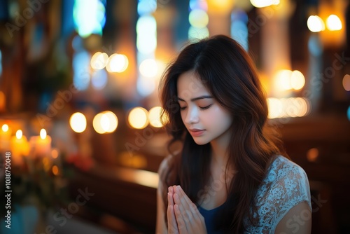 Close up prayer's hand pray in church, Young woman pray to God --chaos 20 --ar 3:2 --style raw --stylize 200 --v 6.1 Job ID: 397f3c96-11b4-43c0-b89d-8c255dab5332