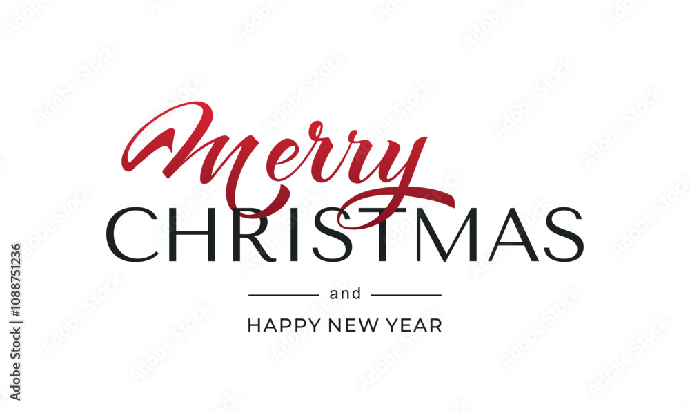 Merry Christmas and Happy New Year hand lettering calligraphy. Vector holiday illustration element. Typographic element for congratulations. Merry Christmas and Happy New Year hand lettering calligraphy. Vector holiday illustration element. Typographic element for congratulations.