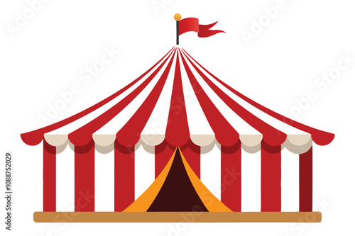 red circus tent vector illustration on a whit background