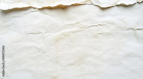 A piece of white paper with slightly crumpled edges