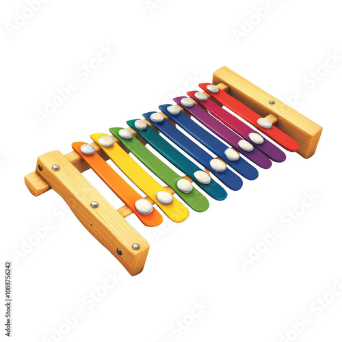 Colorful wooden xylophone for children, perfect for musical education and playful learning experiences. photo