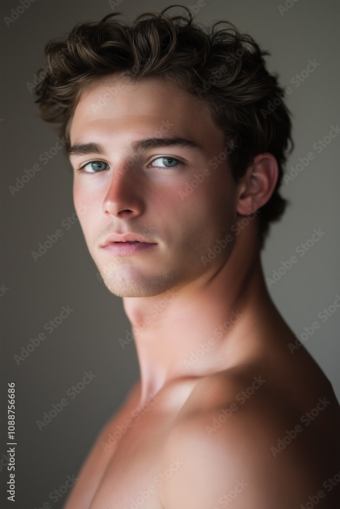 A man with a beard and brown hair is standing in front of a white wall. He is wearing a white shirt and has a light tan complexion A man with a beard and brown hair is standing in front of a white wall. He is wearing a white shirt and has a light tan complexion