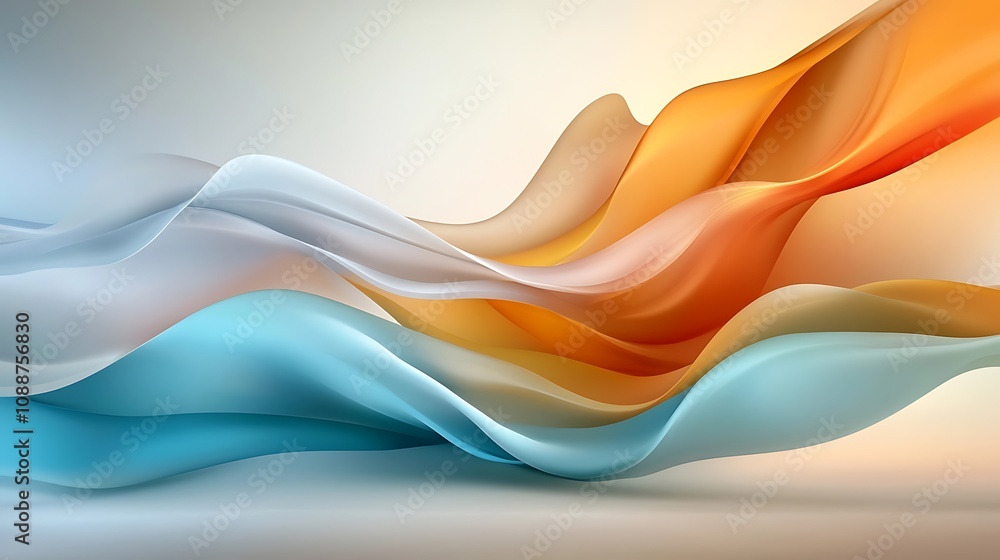 Flowing ethereal waves of vibrant aquatic color composition with abstract surreal and organic shapes in a digital style Flowing ethereal waves of vibrant aquatic color composition with abstract surreal and organic shapes in a digital style
