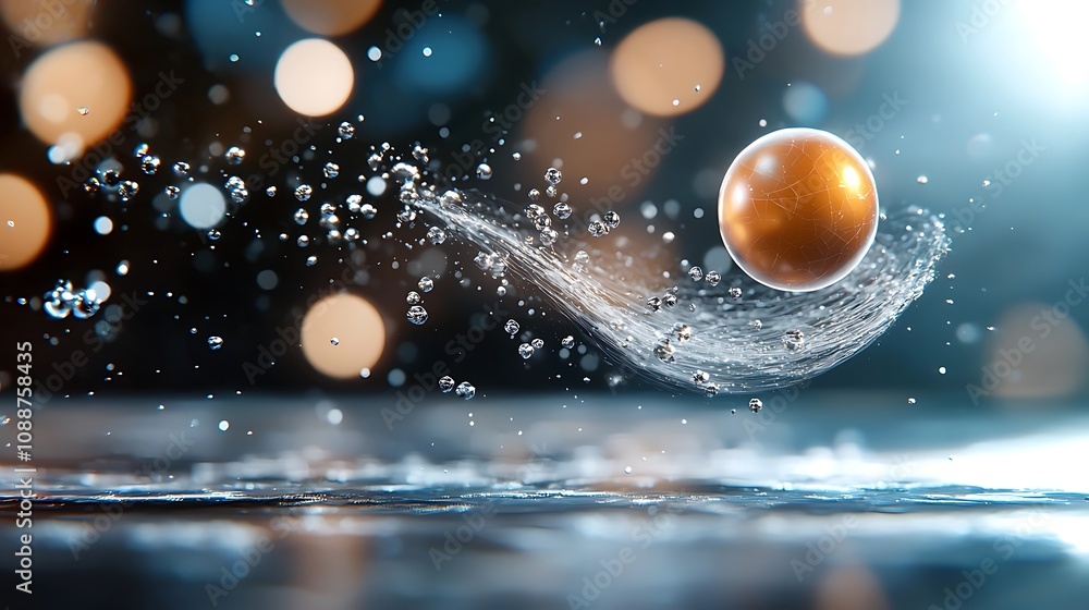 Splashing water sphere with dynamic motion and flow creating an abstract liquid splash Conceptual image with powerful energy force and movement in a natural environment Splashing water sphere with dynamic motion and flow creating an abstract liquid splash Conceptual image with powerful energy force and movement in a natural environment