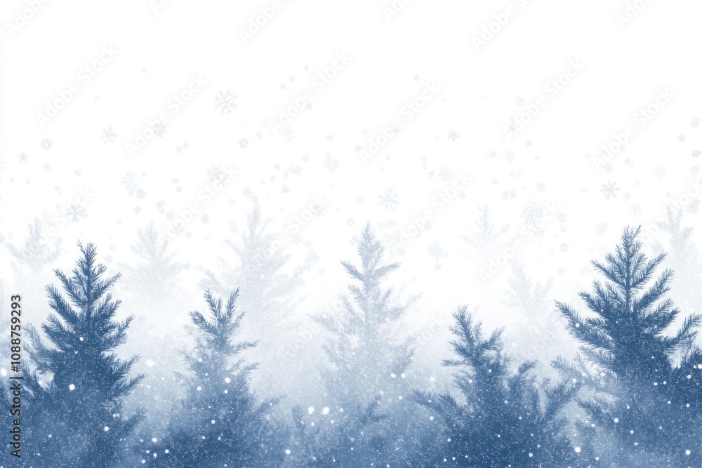Obraz premium Snowy background forest nature winter.