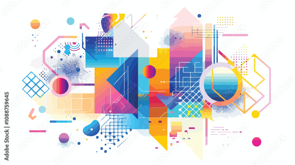 Obraz premium Vibrant Abstract Geometric Background Design