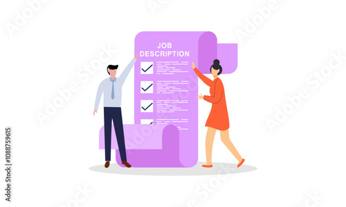 Job duties and responsibilities, job description, qualifications and requirements concept