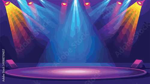Colorful Vivid Stage Spotlight Background