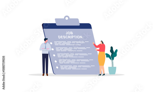 Job duties and responsibilities, job description, qualifications and requirements concept