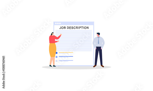 Job duties and responsibilities, job description, qualifications and requirements concept