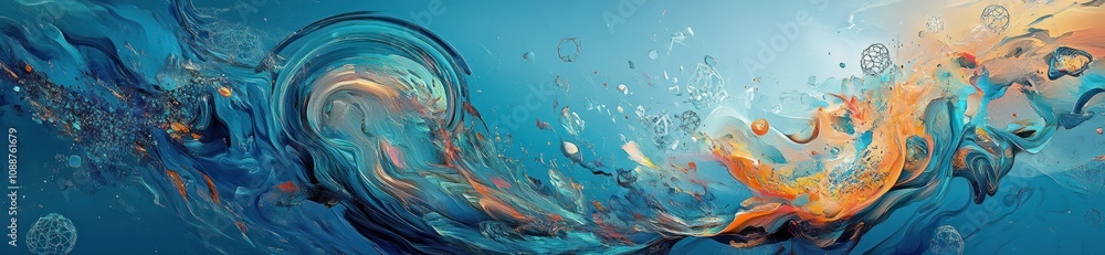 An abstract representation of swirling water and colors, evoking fluidity and movement. An abstract representation of swirling water and colors, evoking fluidity and movement.