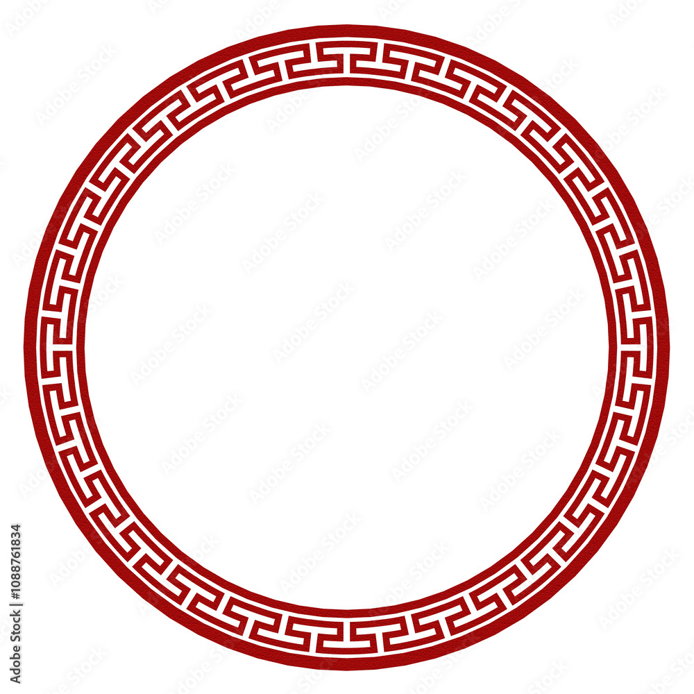 Circular Frame with Greek Key Pattern for Chinese new year banner PNG Circular Frame with Greek Key Pattern for Chinese new year banner PNG