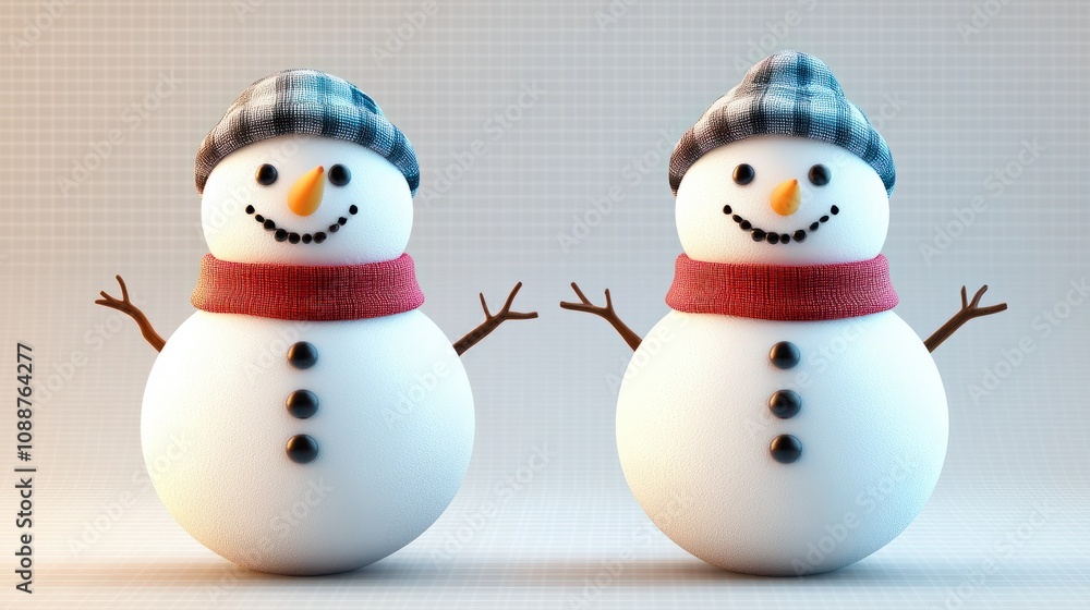 snowman isolated on transparent background Generative Ai. snowman isolated on transparent background Generative Ai.