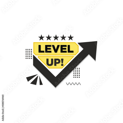 Level up typography Symbol design - level up text with Arrow