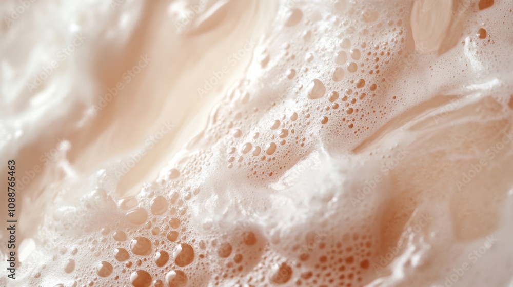 Fototapeta premium A macro photograph of the face wash's texture, focusing on the consistency and any ingredients, with the surrounding area softly blurred.