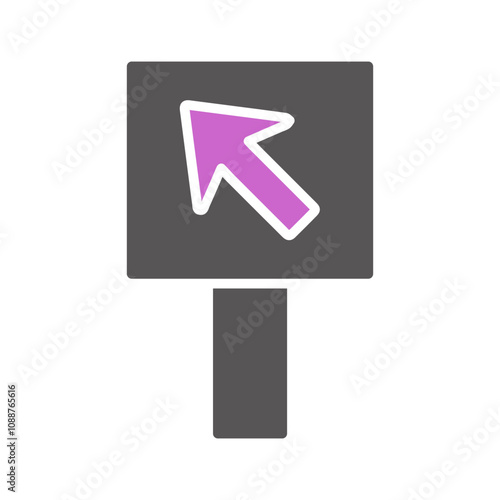 Diagonal Up-Left Arrow Vector Icon