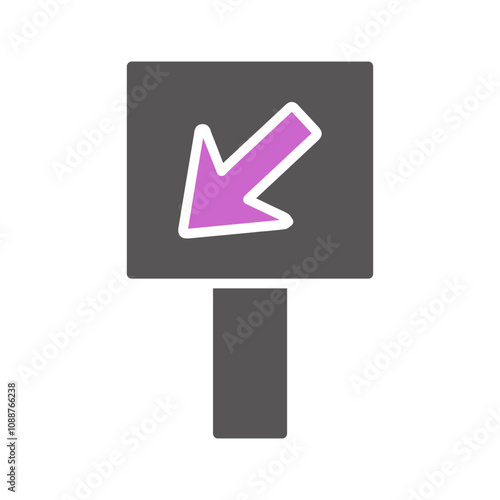 Diagonal Down-Left Arrow Vector Icon