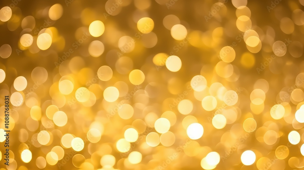 Obraz premium Elegant Golden Background with Soft Blurry Bokeh Effect for Various Creative and Design Projects, Ideal for Celebrations, Announcements, and Textures