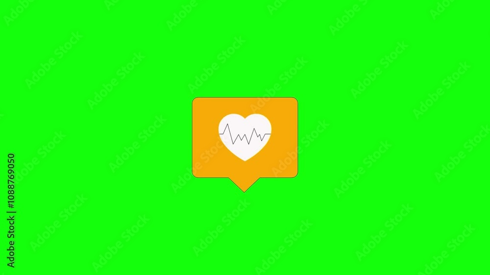 heartbeat signal icon animation. heartbeat icon animation. 2d animation line art of heartbeat heartbeat signal icon animation. heartbeat icon animation. 2d animation line art of heartbeat