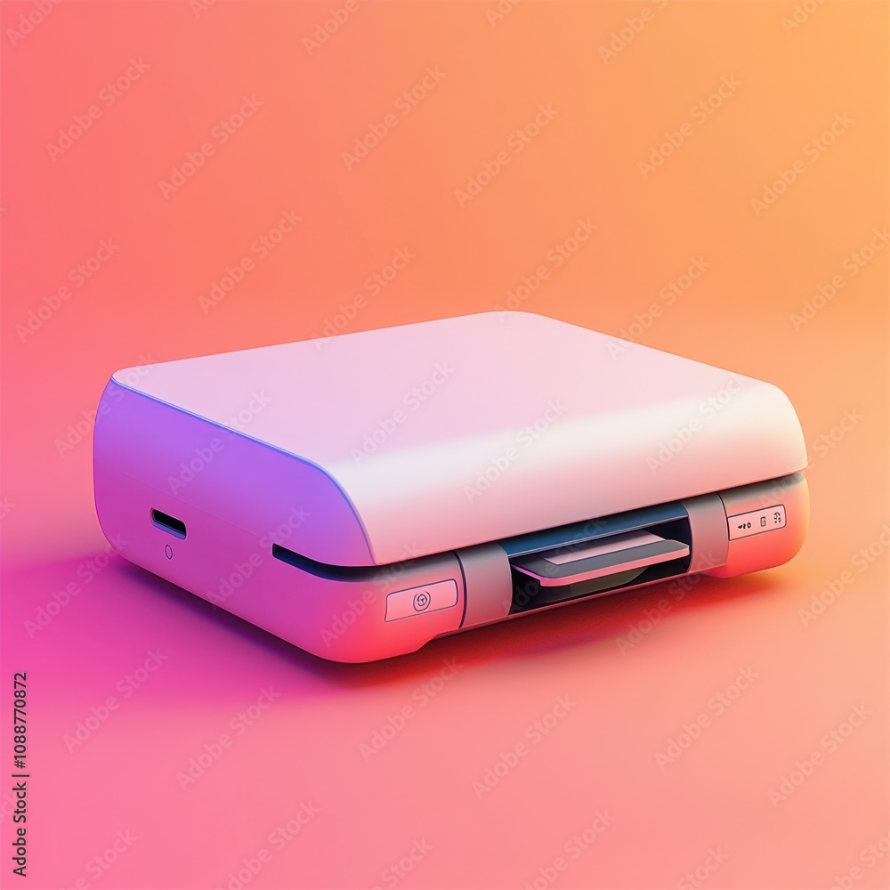 Vibrant and Futuristic Printer on Gradient Background Vibrant and Futuristic Printer on Gradient Background