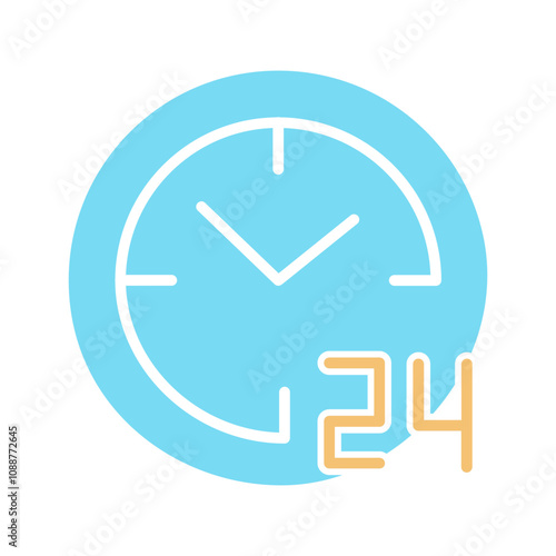 24 Hours Vector Icon