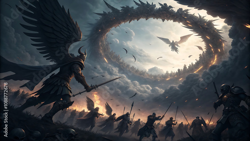 fallen angels, ai generated art, generative ai	