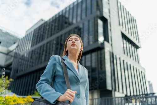 Wallpaper Mural Portrait of a young and confident businesswoman standing in front a modern office building in the financial district Torontodigital.ca