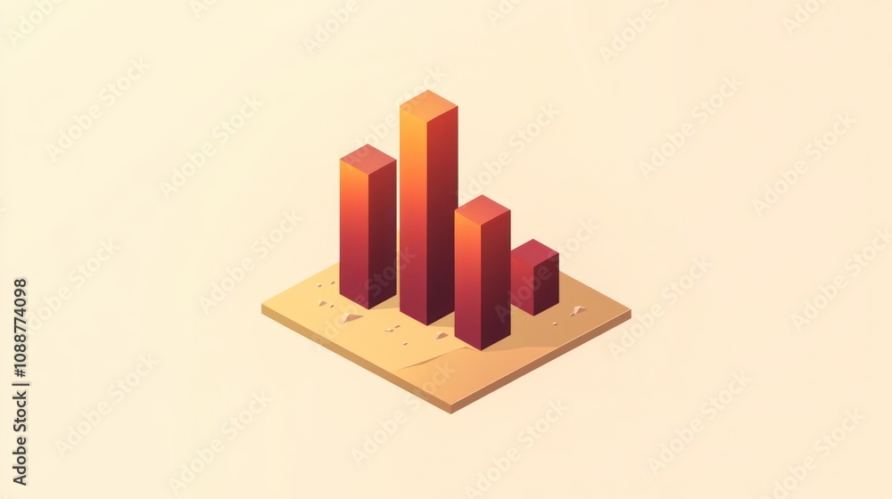 A stylized bar graph representing data visualization and analysis. A stylized bar graph representing data visualization and analysis.