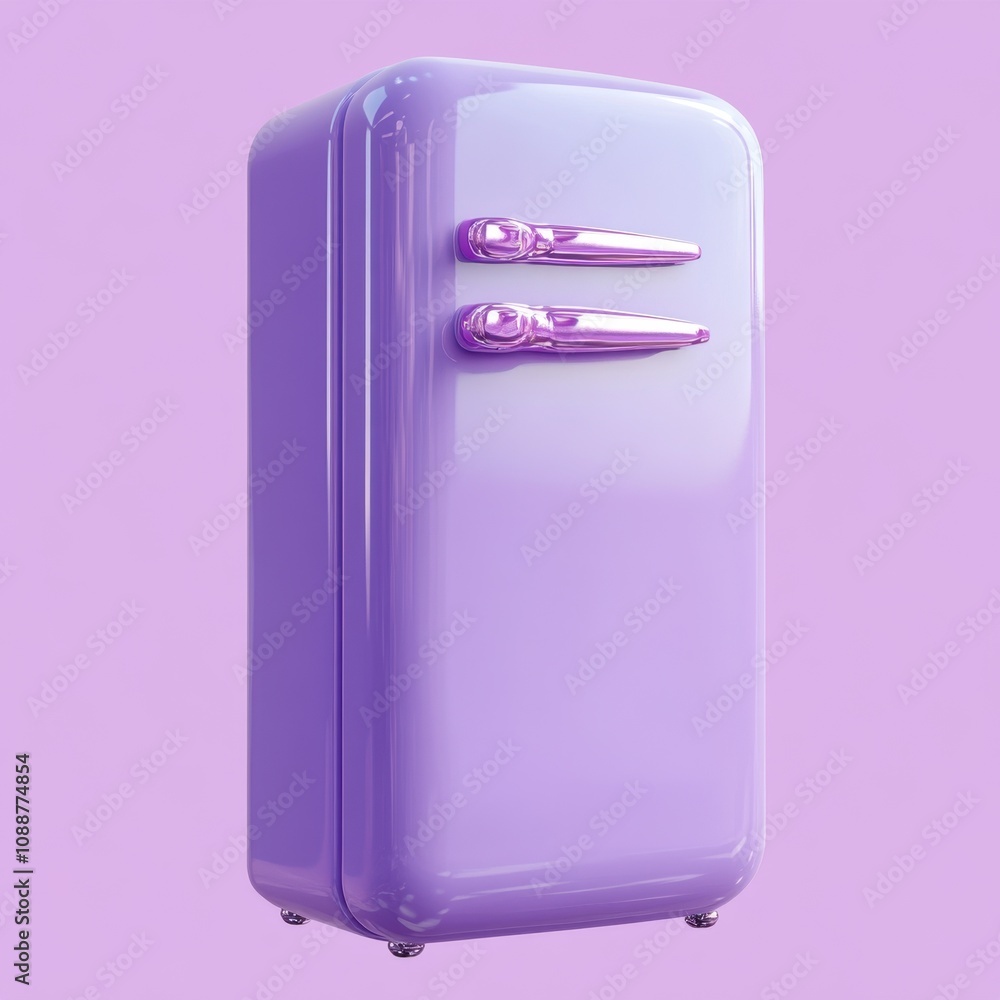 Retro Refrigerator in Pastel Purple Retro Refrigerator in Pastel Purple