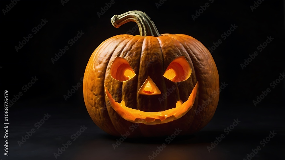 Real Jack O Lantern for halloween isolated on black background Real Jack O Lantern for halloween isolated on black background
