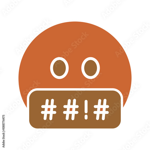 Face with Symbols on Mouth Vector Icon