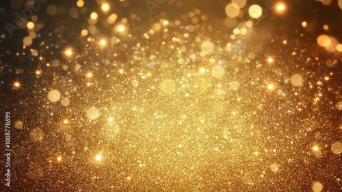 Captivating Glittering Gold Background Filled with Sparkling Light Particles for Stunning Visuals and Eye-Catching Design Projects