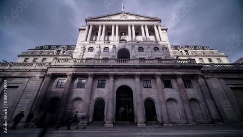 LONDON- Time lapse of the Bank Of England building in the City of London