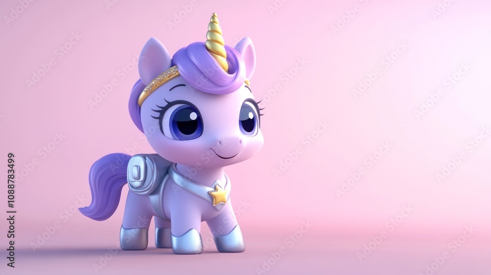 A cute, stylized unicorn character with a pastel color scheme and a joyful expression. A cute, stylized unicorn character with a pastel color scheme and a joyful expression.