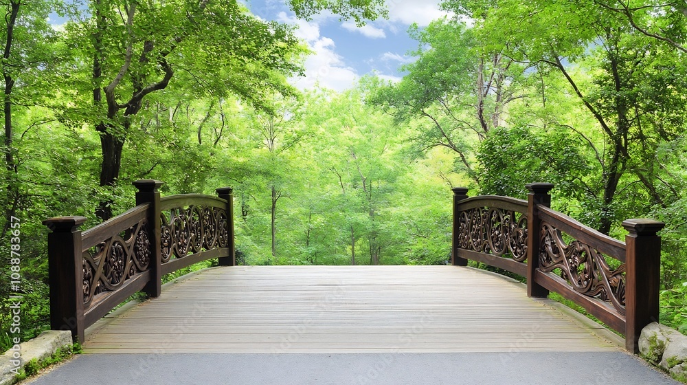 Elegant Wooden Gate Framing Lush Green Landscape at Luxury Home Entrance Elegant Wooden Gate Framing Lush Green Landscape at Luxury Home Entrance