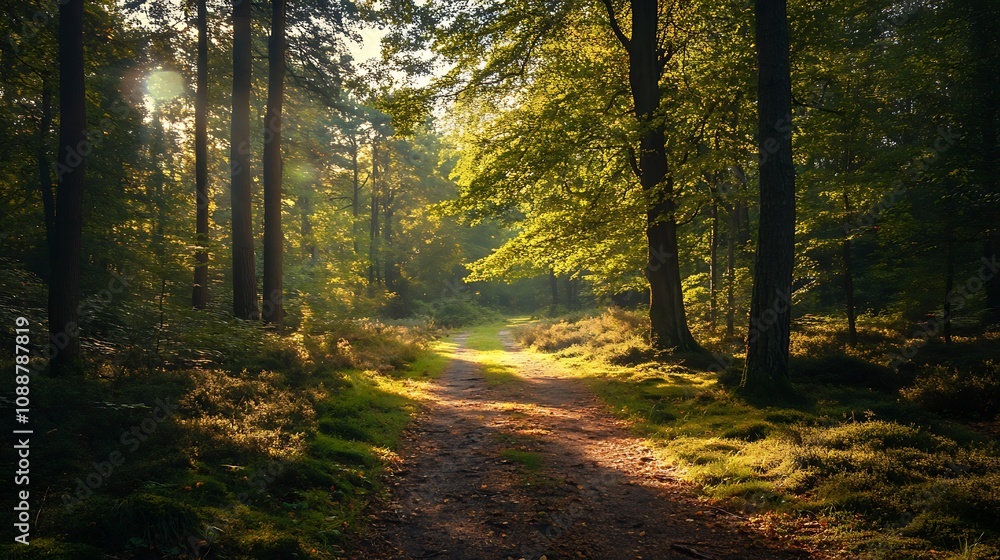Obraz premium Sunlit Forest Path