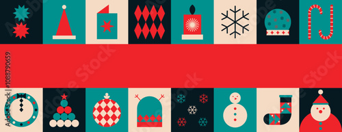 Abstract Geometric Christmas Background 