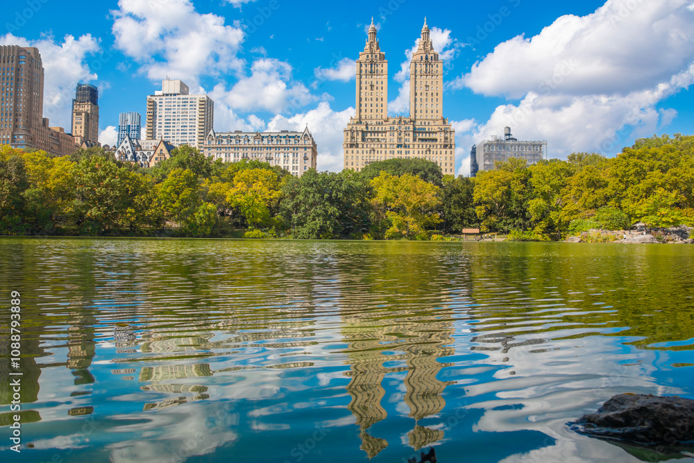 Cloudy sky over Central Park on a sunny day Cloudy sky over Central Park on a sunny day