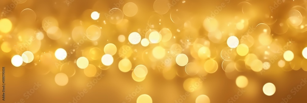 Obraz premium Stunning golden bokeh effect creating a dreamy and beautiful background suitable for various artistic and creative projects, enhancing visual appeal and elegance.