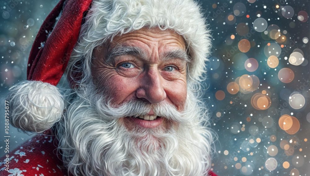 Santa claus portrait with bokeh Santa claus portrait with bokeh