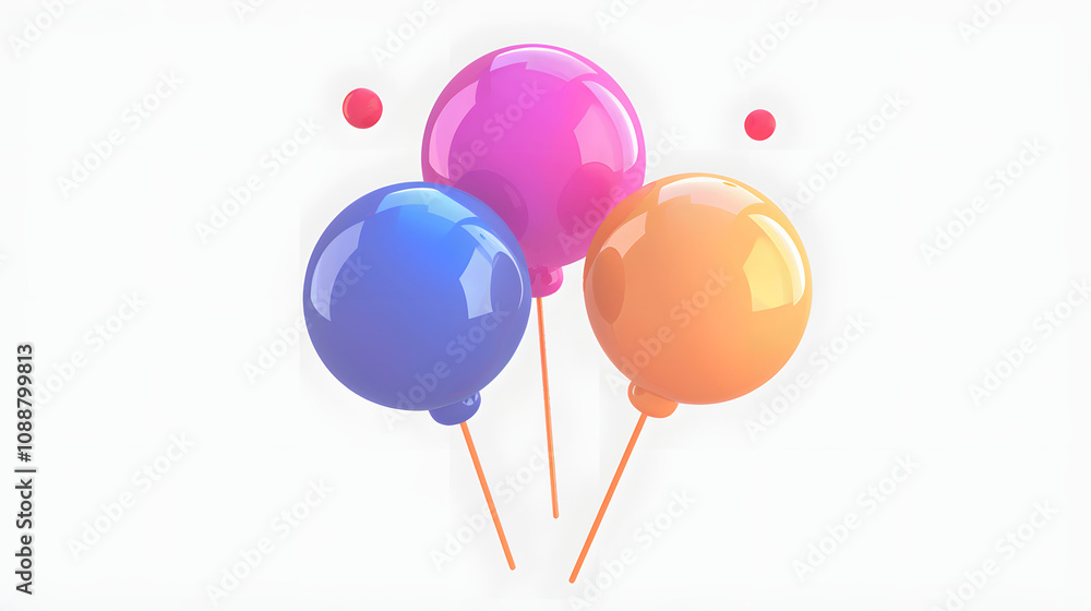 Balloons icon new year isometric Cartoon 3D Balloons icon new year isometric Cartoon 3D