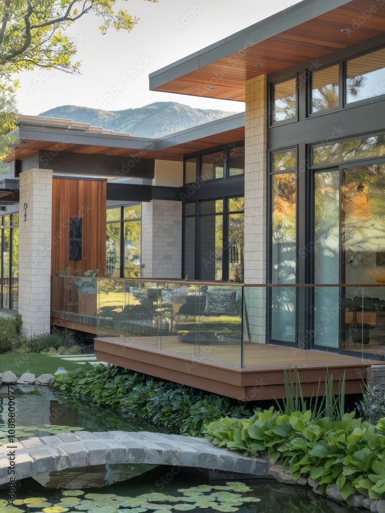 Modern Contemporary Home with Floor-to-Ceiling Windows and Beautiful Landscaping Modern Contemporary Home with Floor-to-Ceiling Windows and Beautiful Landscaping