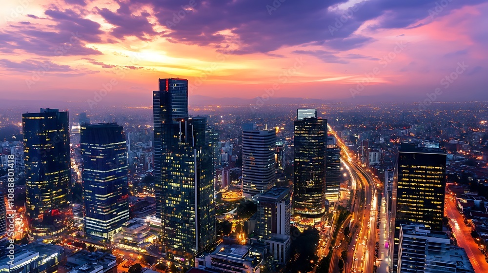 Fototapeta premium Cityscape at Sunset